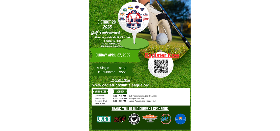Register for the D28 Golf Tournament 2025 